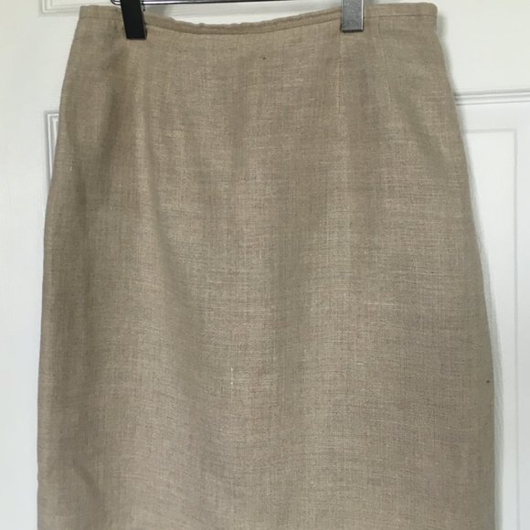 Jennifer Moore tan linen pencil skirt - Picture 2 of 8